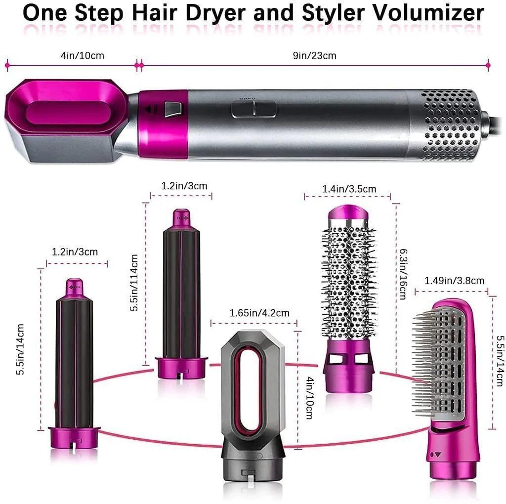 5-in-1 Multifunctional Hair Dryer & Styling Tool – Detachable Hot Air Comb with Negative Ion Suction
