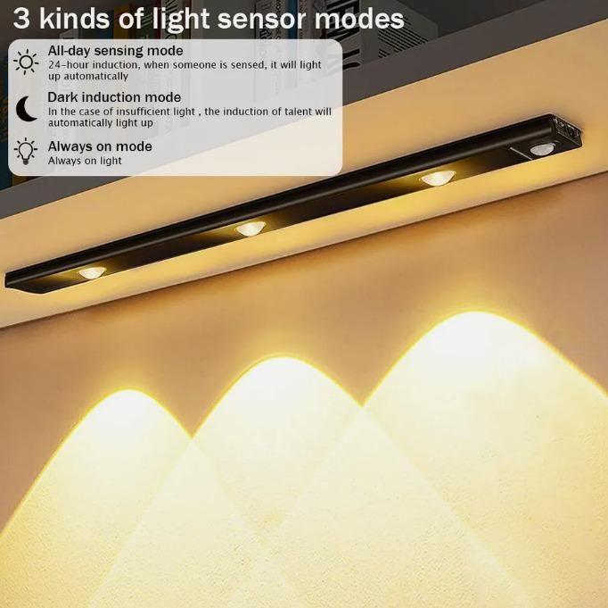Rechargeable LED Cabinet Light with Motion Sensor – Stick-On, Dimmable, Warm White